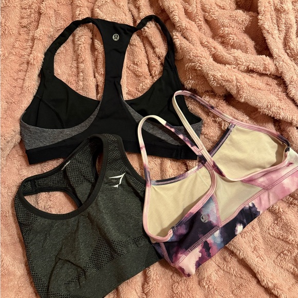 lululemon athletica Black, Gray, and Pink Sports Bra Set - Picture 1 of 2